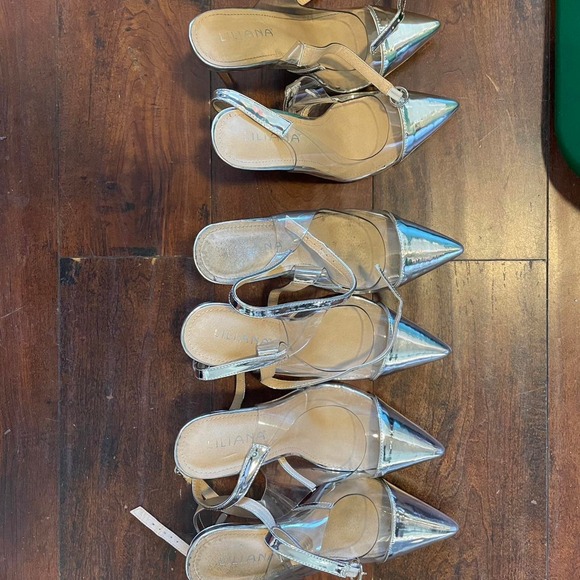 Silver metallicclear heels - Picture 1 of 3
